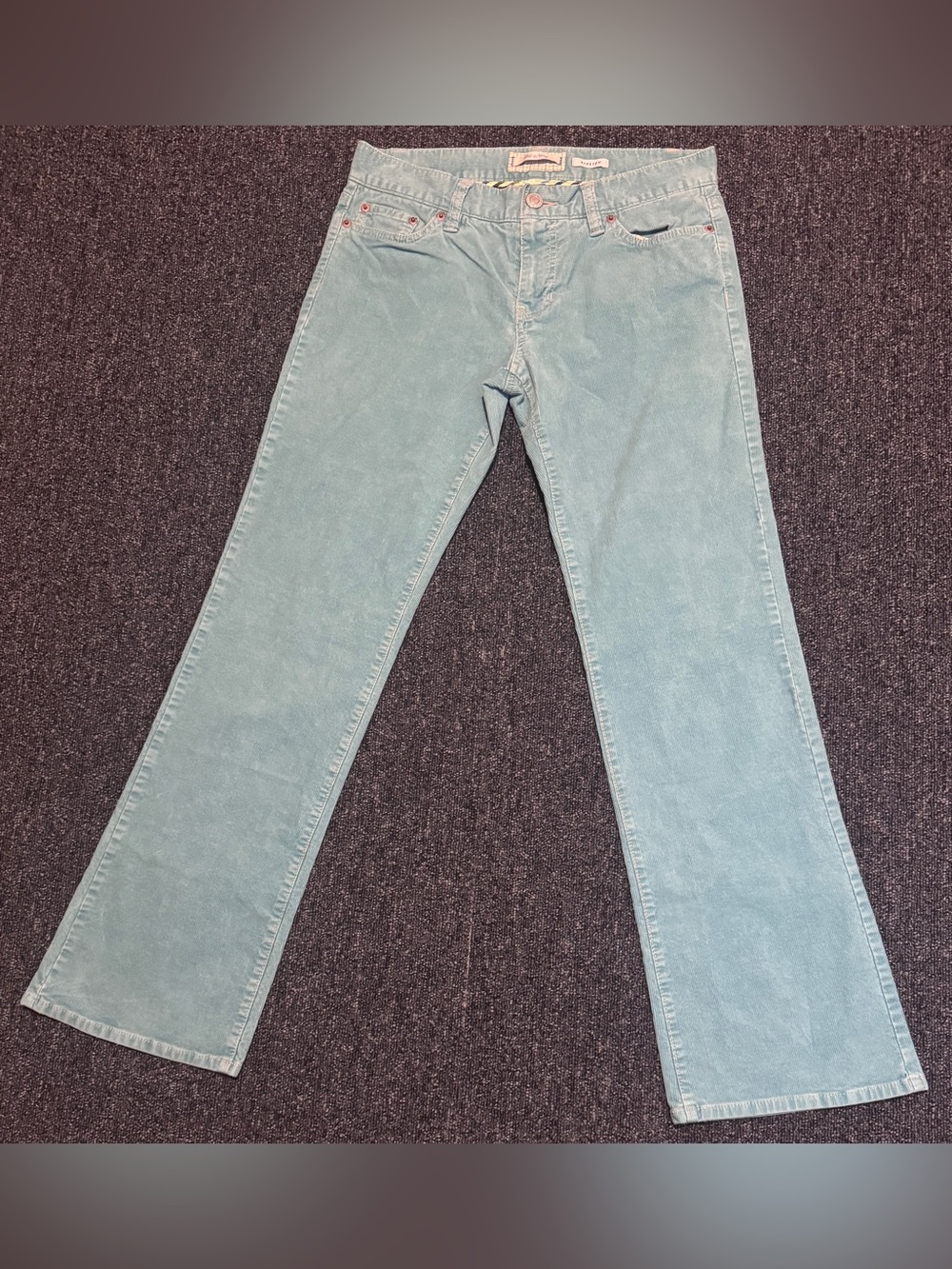 Old‎ Navy Y2K Teal Corduroy Pants Stretch Flare Leg Low Rise Turquoise Size 4